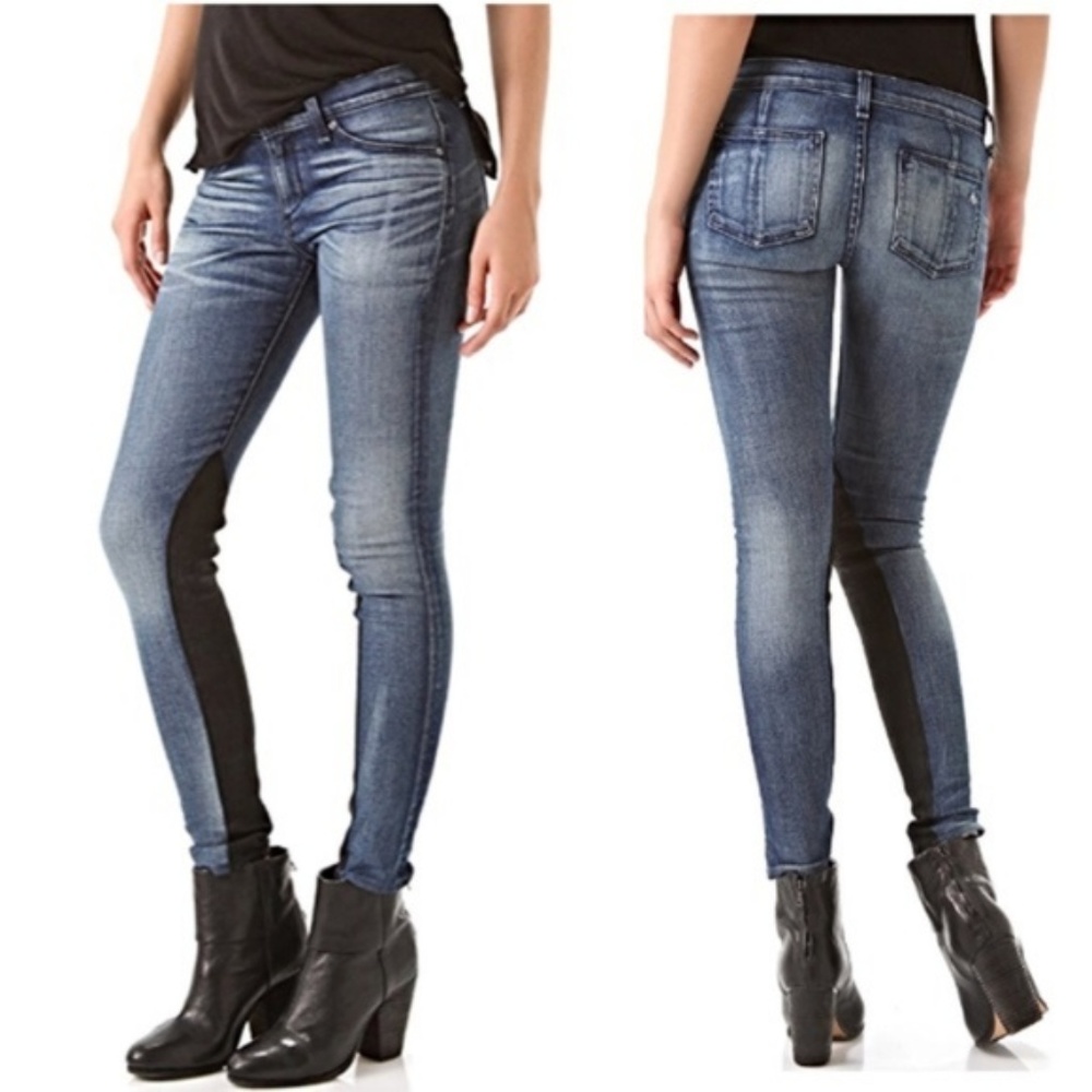 rag & bone Blue and Black Skinny Jeans